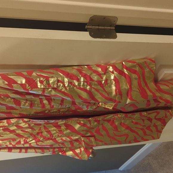 Red and Gold Mid-length Coat from the Collective Works by Berk 2 - Picture 9 of 12